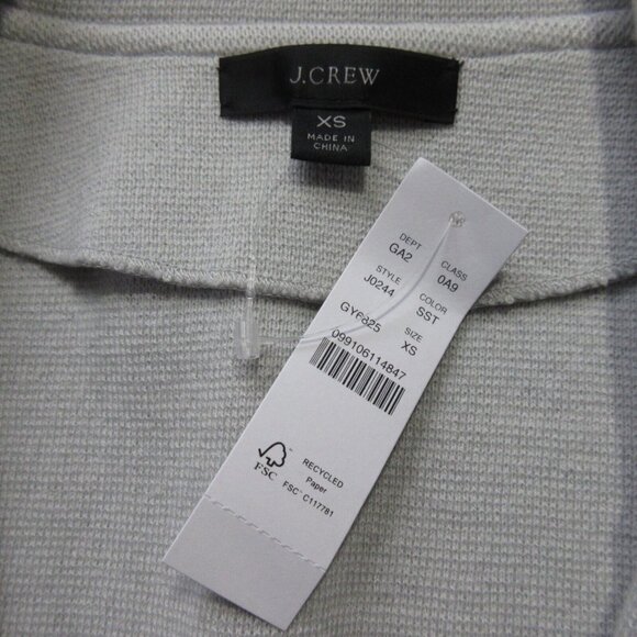 NWT J.Crew Sophie in Silver Stone Open-Front Sweater Blazer Cardigan XS $158 - Picture 4 of 4